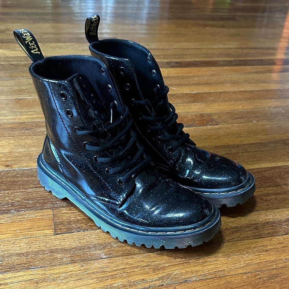 Dr. Martens “Luana” Glitter Combat Boots, Sz 9